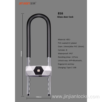 IP67 Aluminum alloy smart U lock with fingerprint